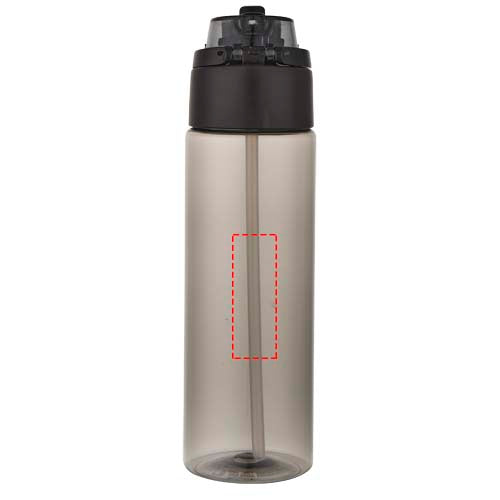 Theron 700 ml vattenflaska i återvunnen plast från RCS med lock med dubbla funktioner och utfällbart sugrör