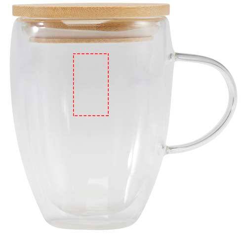 Leona 350 ml glasmugg med bambulock