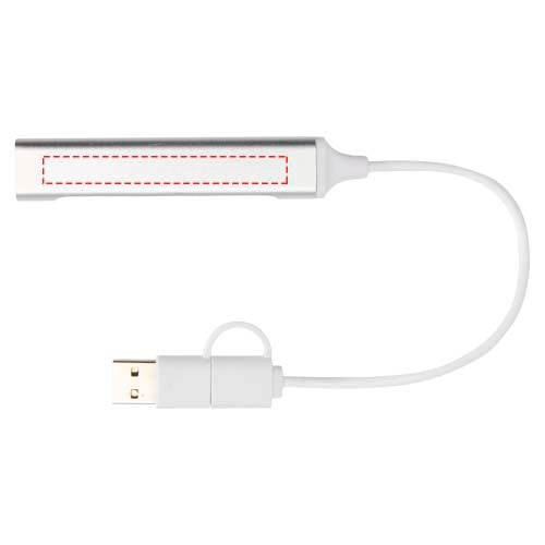 Alkaid 4-portars USB-A- och Typ-C-hubb med dubbla ingångar av återvunnen aluminium