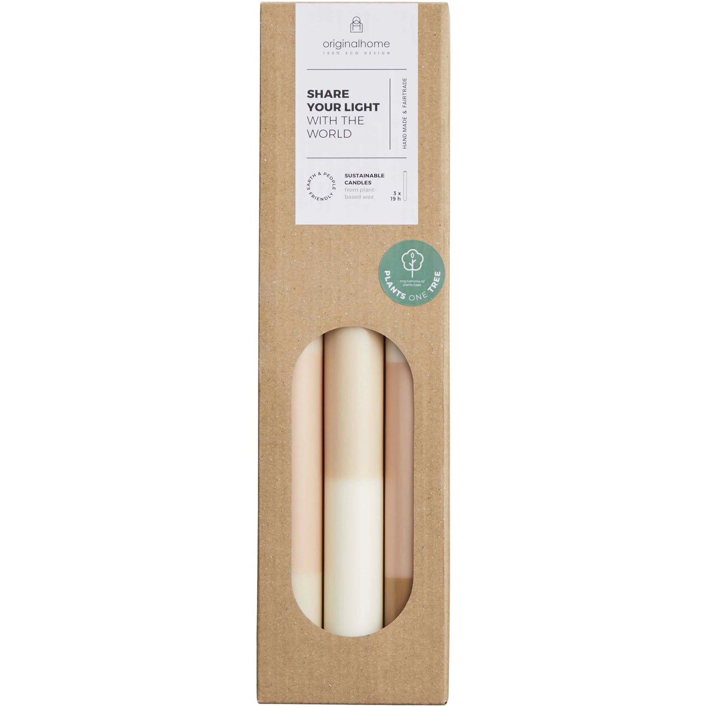 Originalhome skiktade kalkstensljus – set om 3