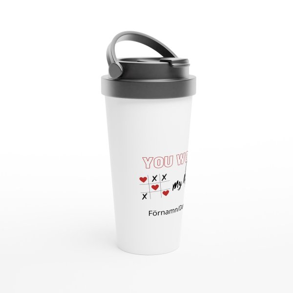 White 15oz Stainless Steel Travel Mug
