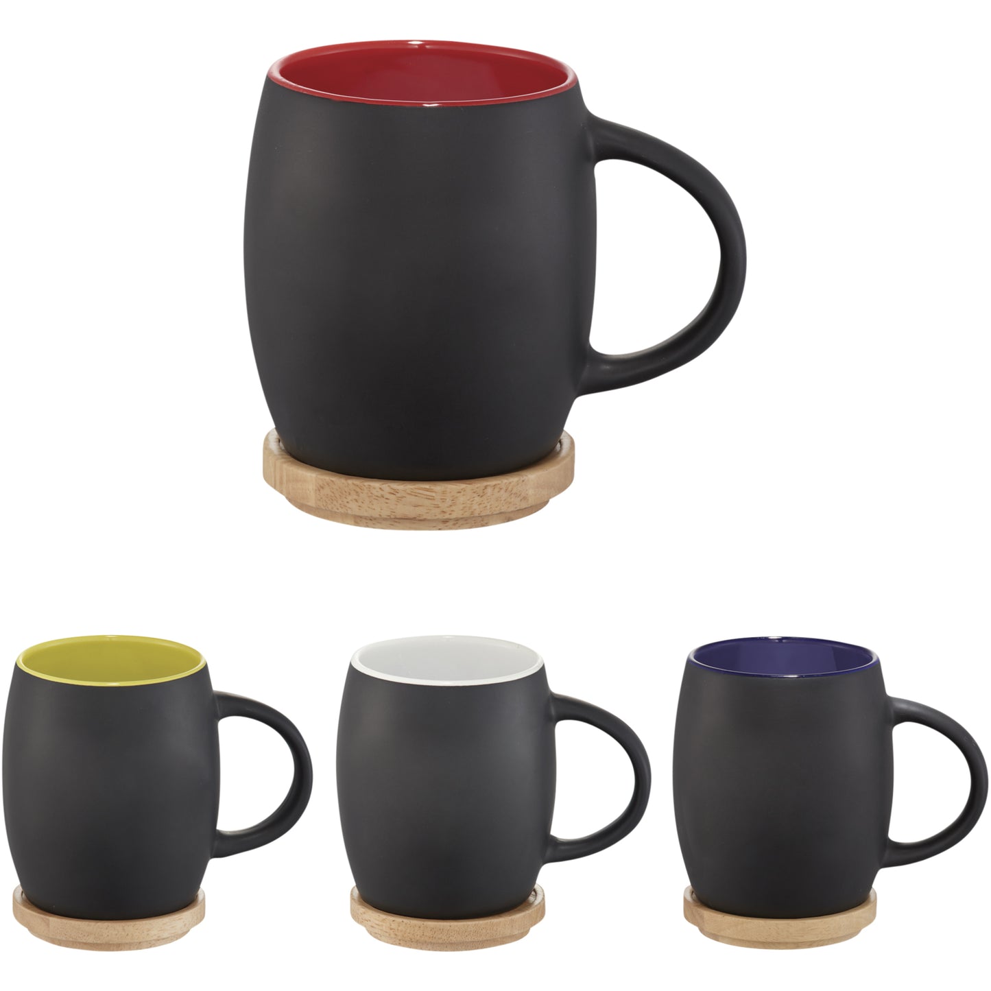 Hearth mugg med underlägg i trä