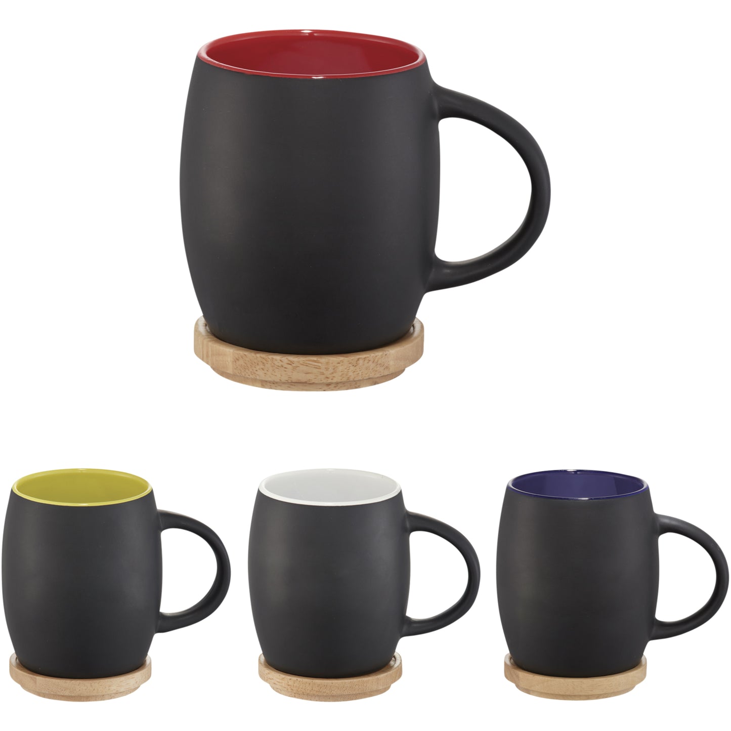 Hearth mugg med underlägg i trä