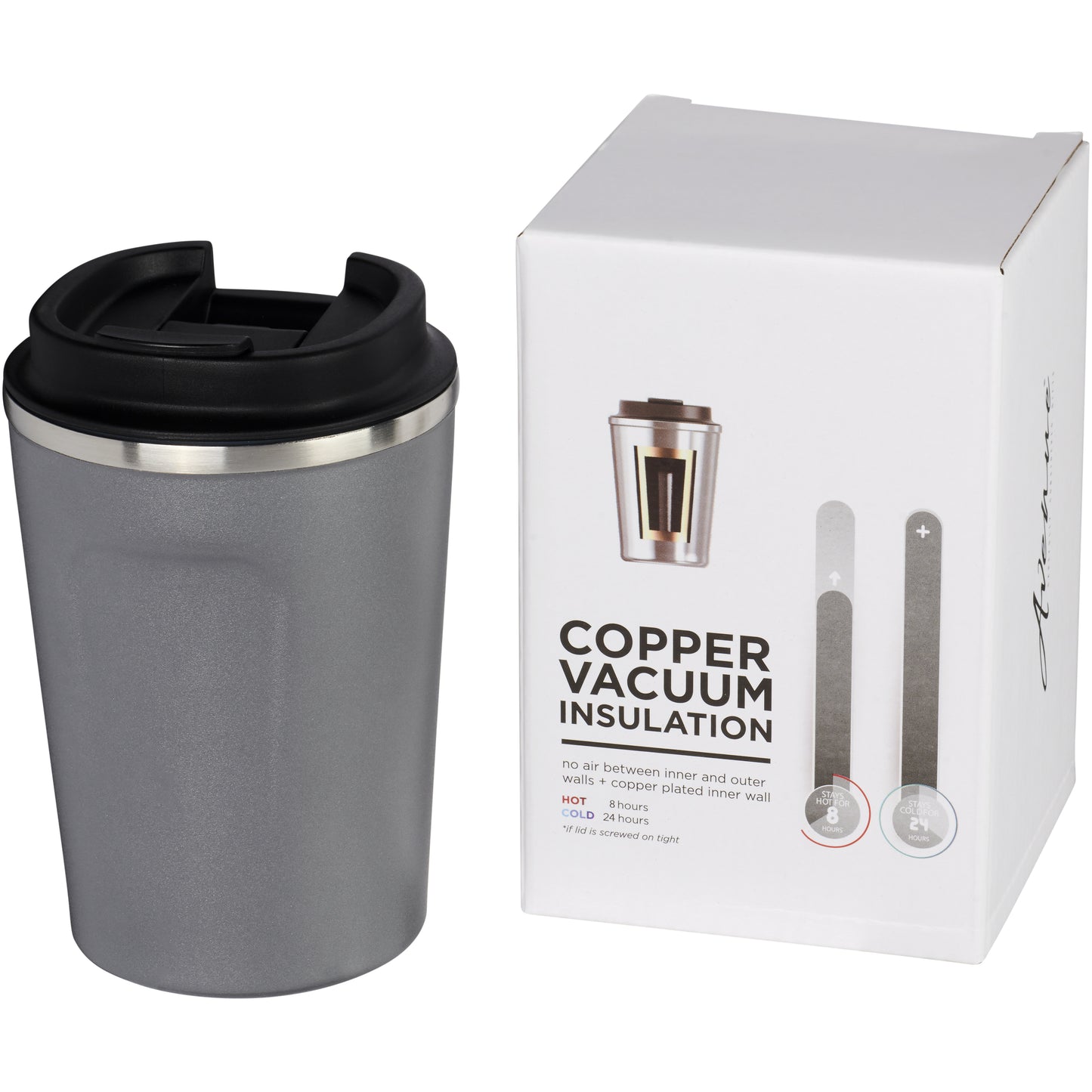 Thor 360 ml läckagesäker vakuumisolerad termosmugg i koppar