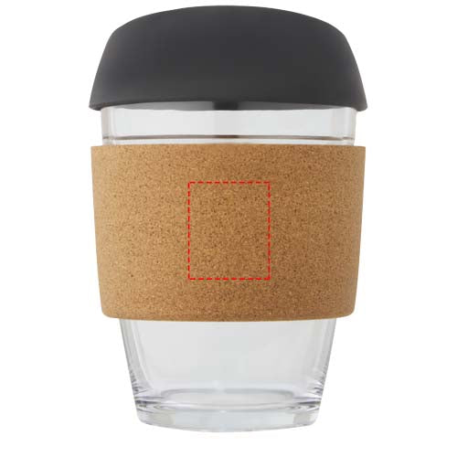 Lidan 360 ml termos i borosilikatglas med korkgrepp och silikonlock