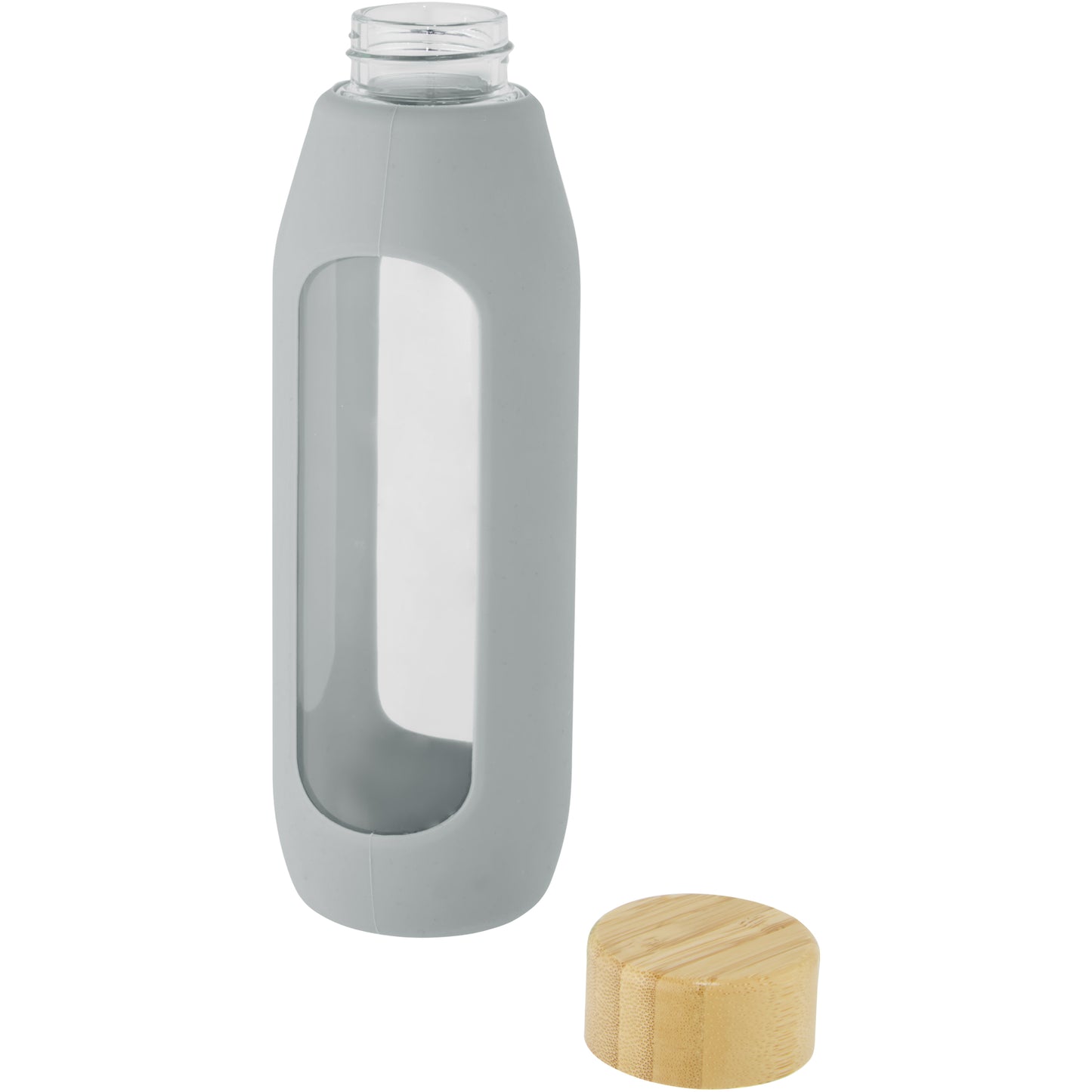 Tidan 600 ml flaska i borosilikatglas med silikongrepp