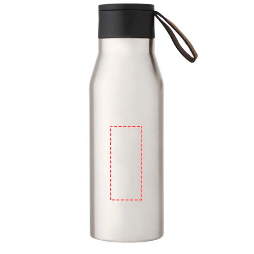 Ljungan 500 ml vakuumisolerad kopparflaska i rostfritt stål med PU-läderrem och lock