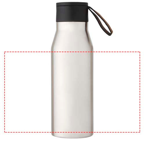 Ljungan 500 ml vakuumisolerad kopparflaska i rostfritt stål med PU-läderrem och lock