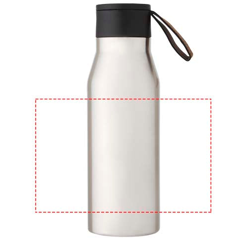 Ljungan 500 ml vakuumisolerad kopparflaska i rostfritt stål med PU-läderrem och lock