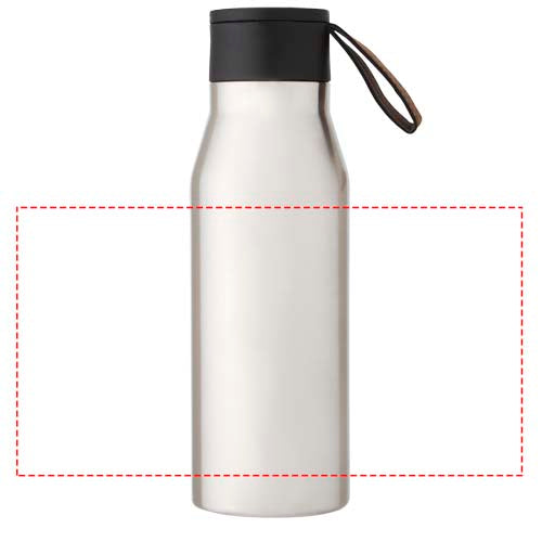 Ljungan 500 ml vakuumisolerad kopparflaska i rostfritt stål med PU-läderrem och lock