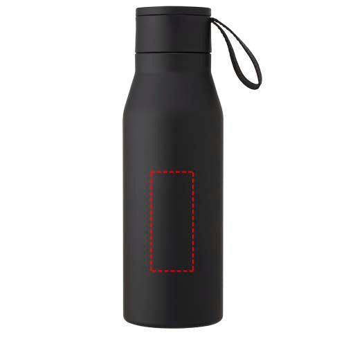 Ljungan 500 ml vakuumisolerad kopparflaska i rostfritt stål med PU-läderrem och lock