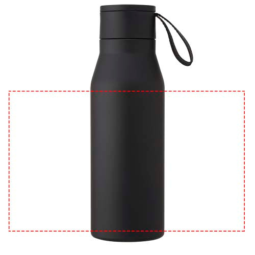 Ljungan 500 ml vakuumisolerad kopparflaska i rostfritt stål med PU-läderrem och lock