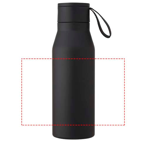 Ljungan 500 ml vakuumisolerad kopparflaska i rostfritt stål med PU-läderrem och lock