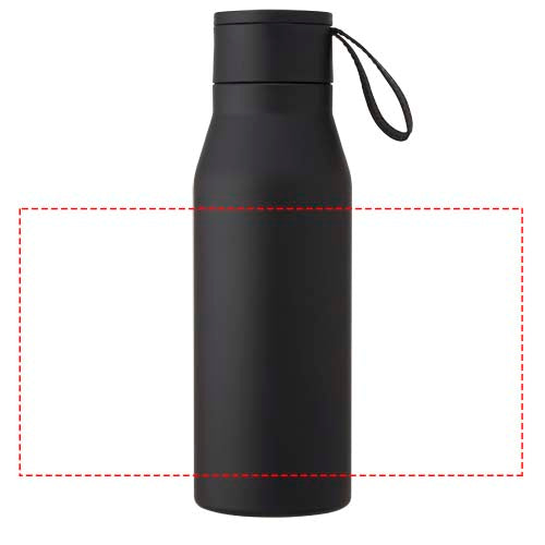 Ljungan 500 ml vakuumisolerad kopparflaska i rostfritt stål med PU-läderrem och lock