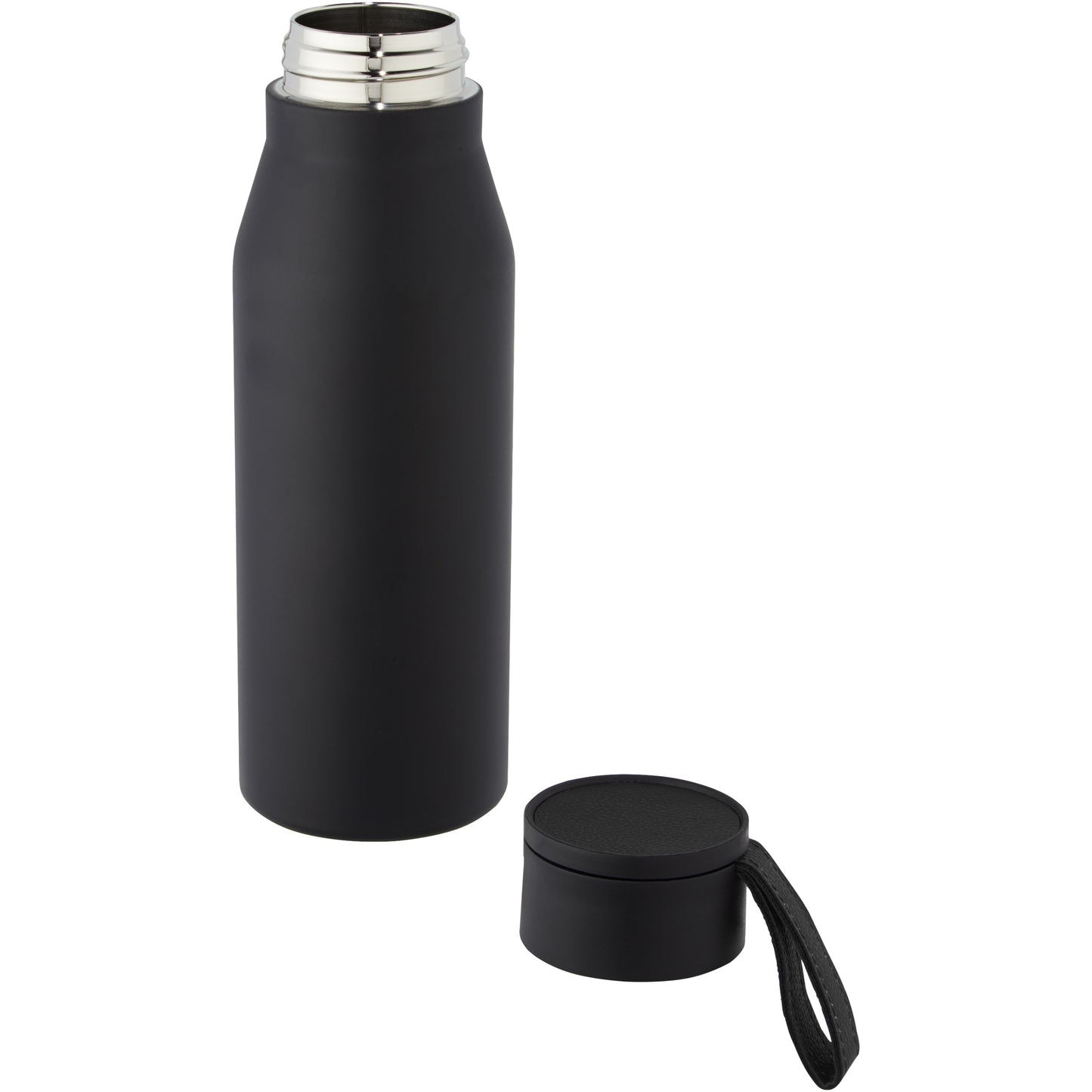 Ljungan 500 ml vakuumisolerad kopparflaska i rostfritt stål med PU-läderrem och lock
