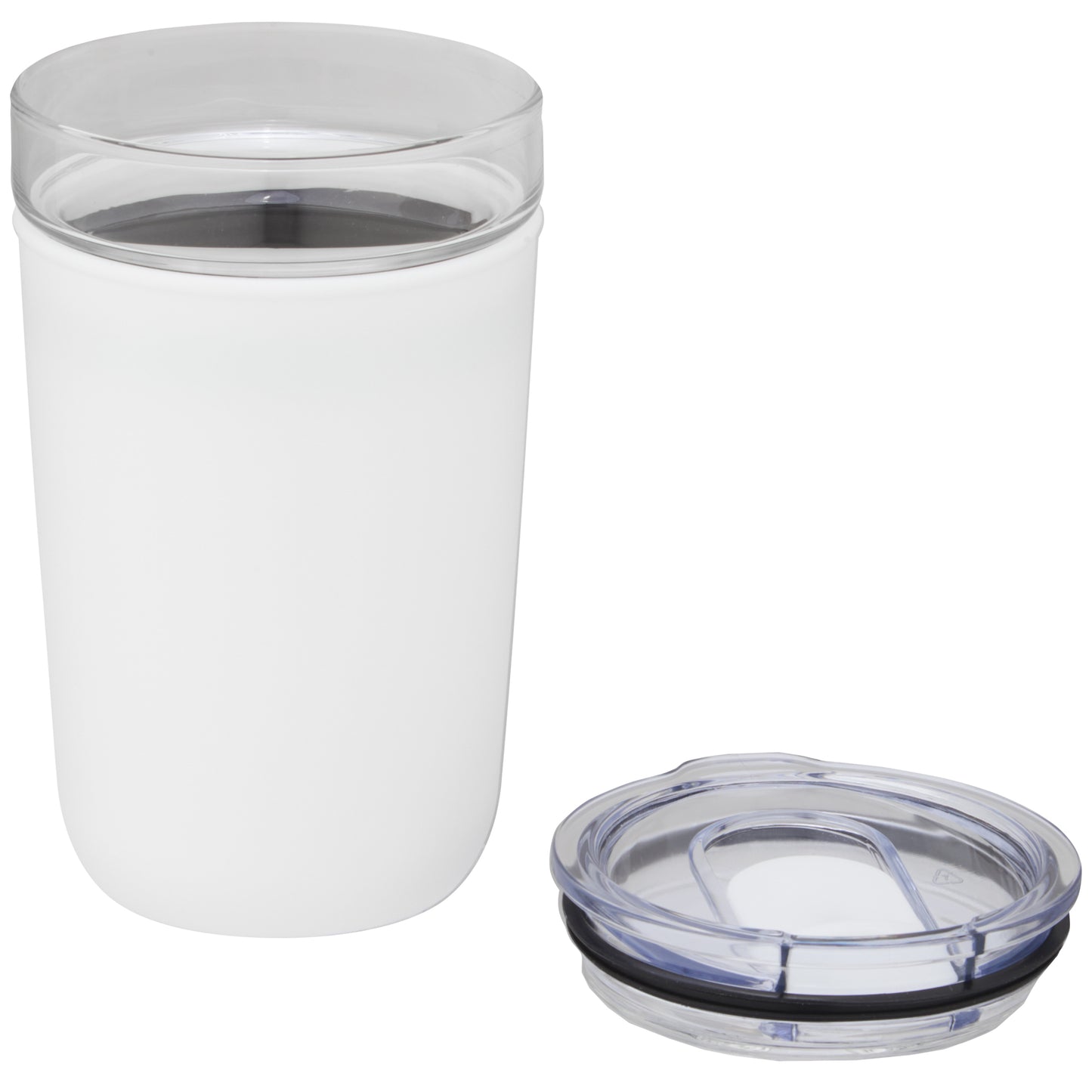 Bello 420 ml glastermos med en yttervägg av återvunnen plast