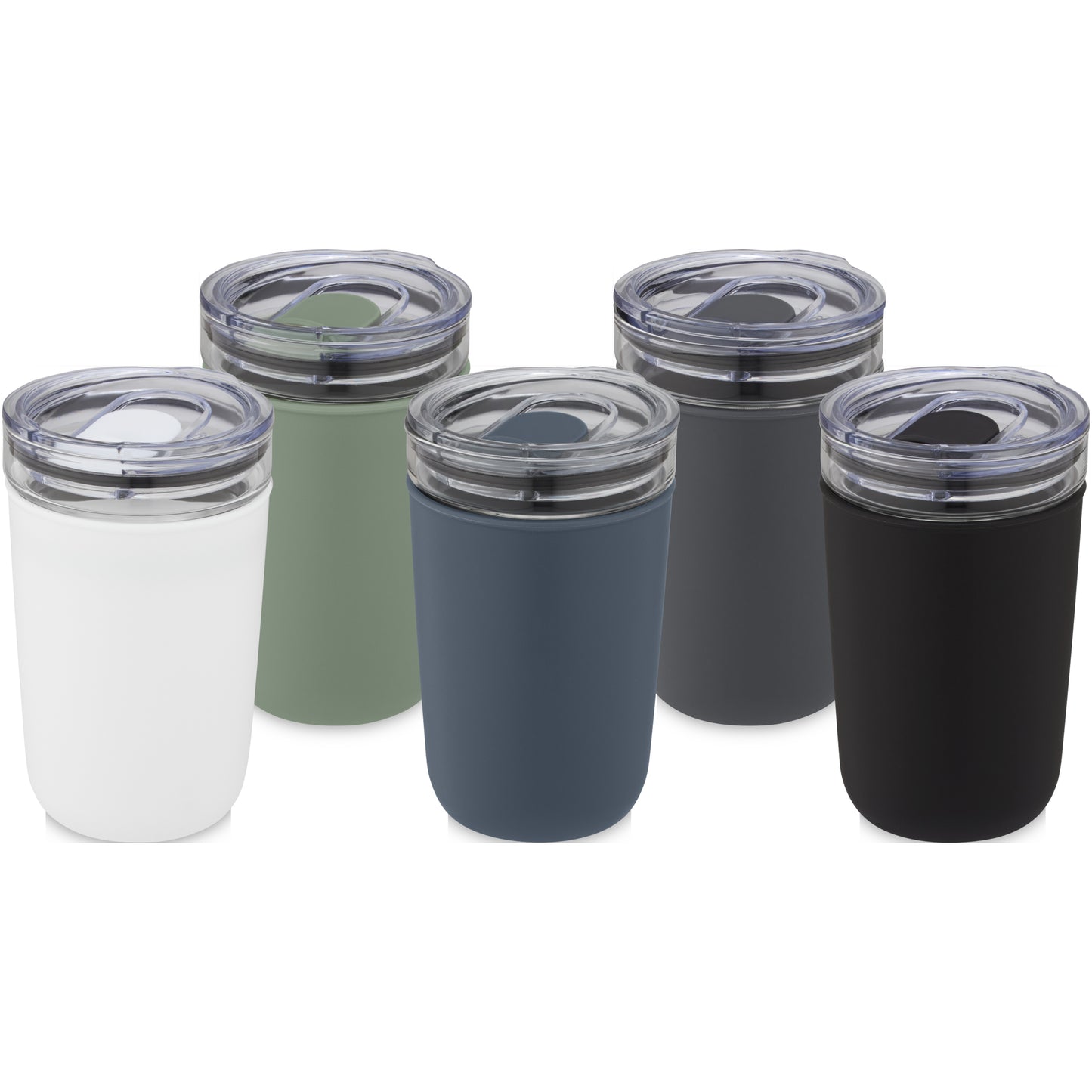 Bello 420 ml glastermos med en yttervägg av återvunnen plast