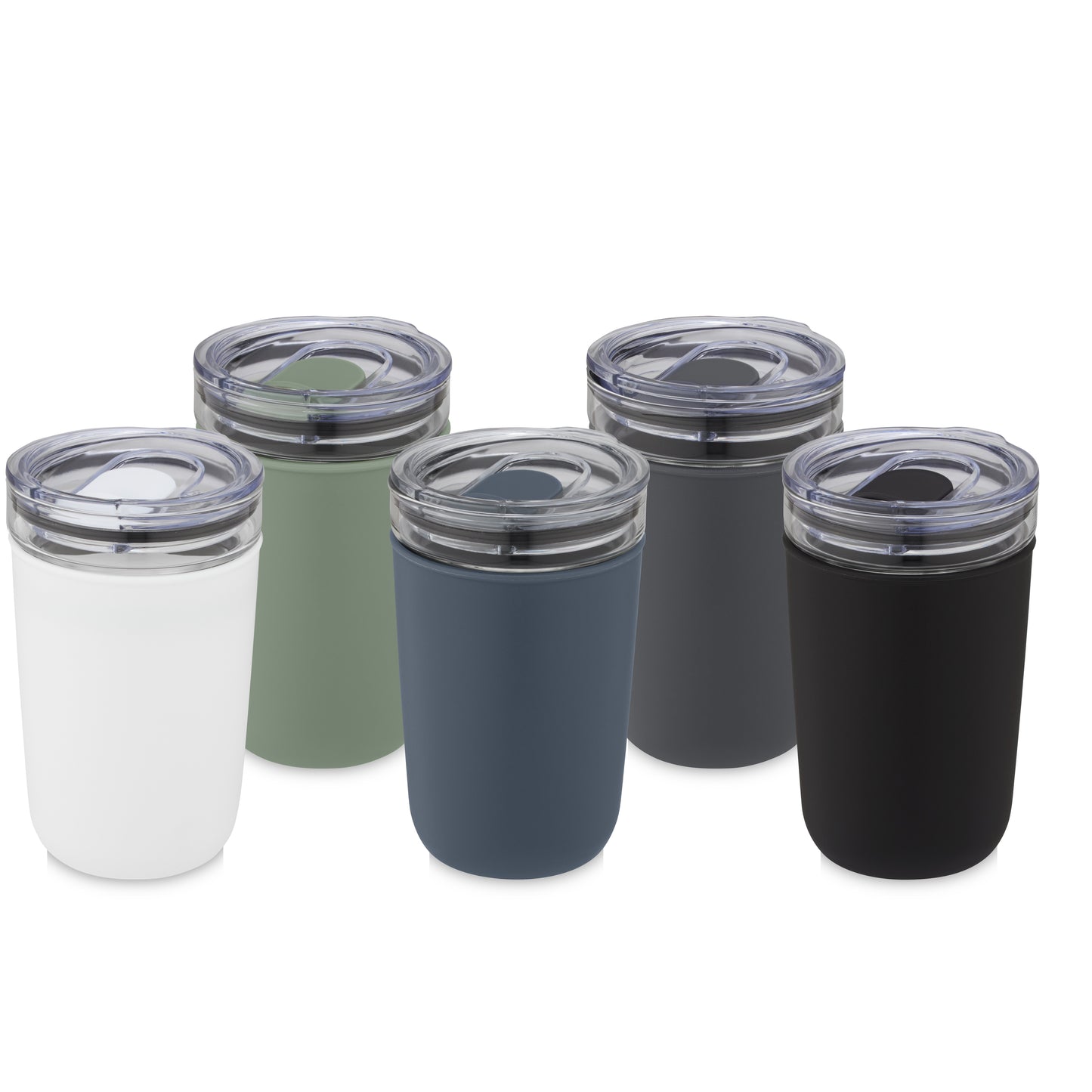 Bello 420 ml glastermos med en yttervägg av återvunnen plast