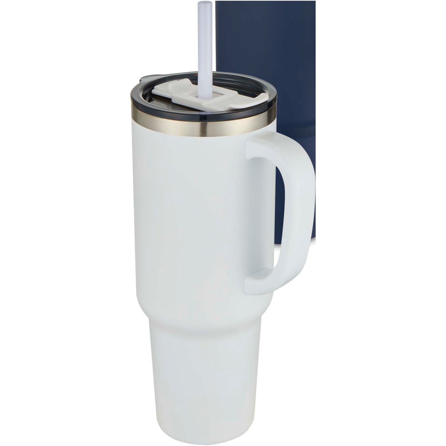 Sydney dubbelväggig RCS-certifierad vakuumisolerad kopparmugg med sugrör, 1 200 ml