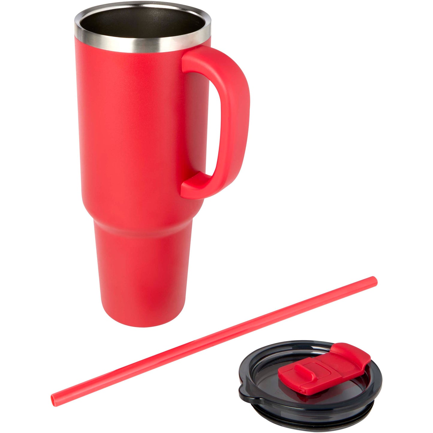Sydney dubbelväggig RCS-certifierad vakuumisolerad kopparmugg med sugrör, 1 200 ml