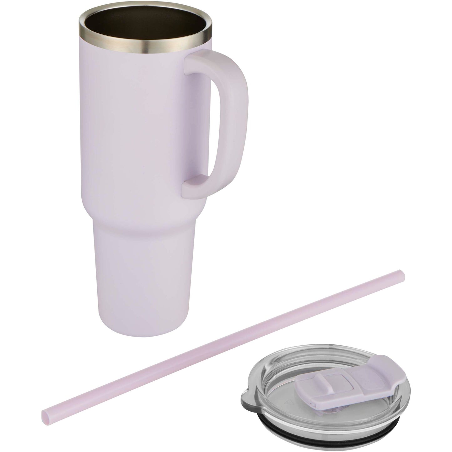 Sydney dubbelväggig RCS-certifierad vakuumisolerad kopparmugg med sugrör, 1 200 ml