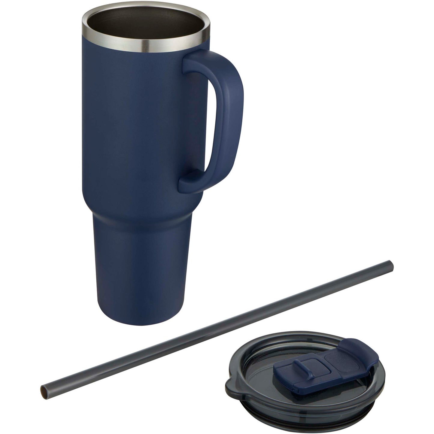 Sydney dubbelväggig RCS-certifierad vakuumisolerad kopparmugg med sugrör, 1 200 ml