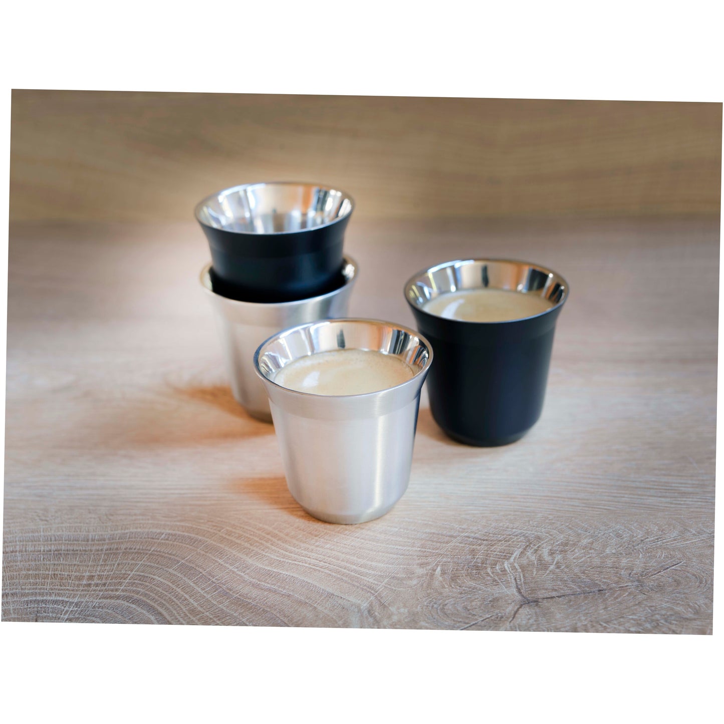 Duo uppsättning RCS-certifierade espressokoppar i rostfritt stål, 80 ml