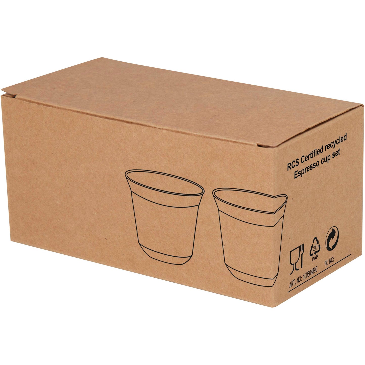 Duo uppsättning RCS-certifierade espressokoppar i rostfritt stål, 80 ml