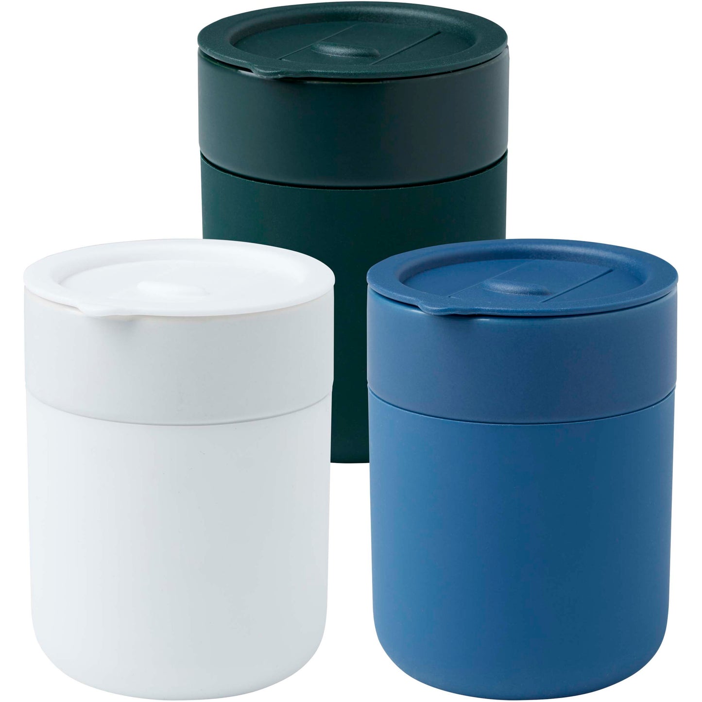 Java keramisk termos med silikonfolie och plastlock, 330 ml
