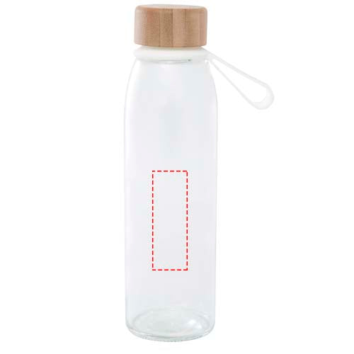Porto 500 ml vattenflaska av glas med silikonhandtag och bambulock