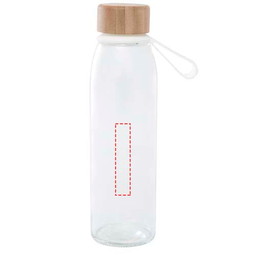 Porto 500 ml vattenflaska av glas med silikonhandtag och bambulock