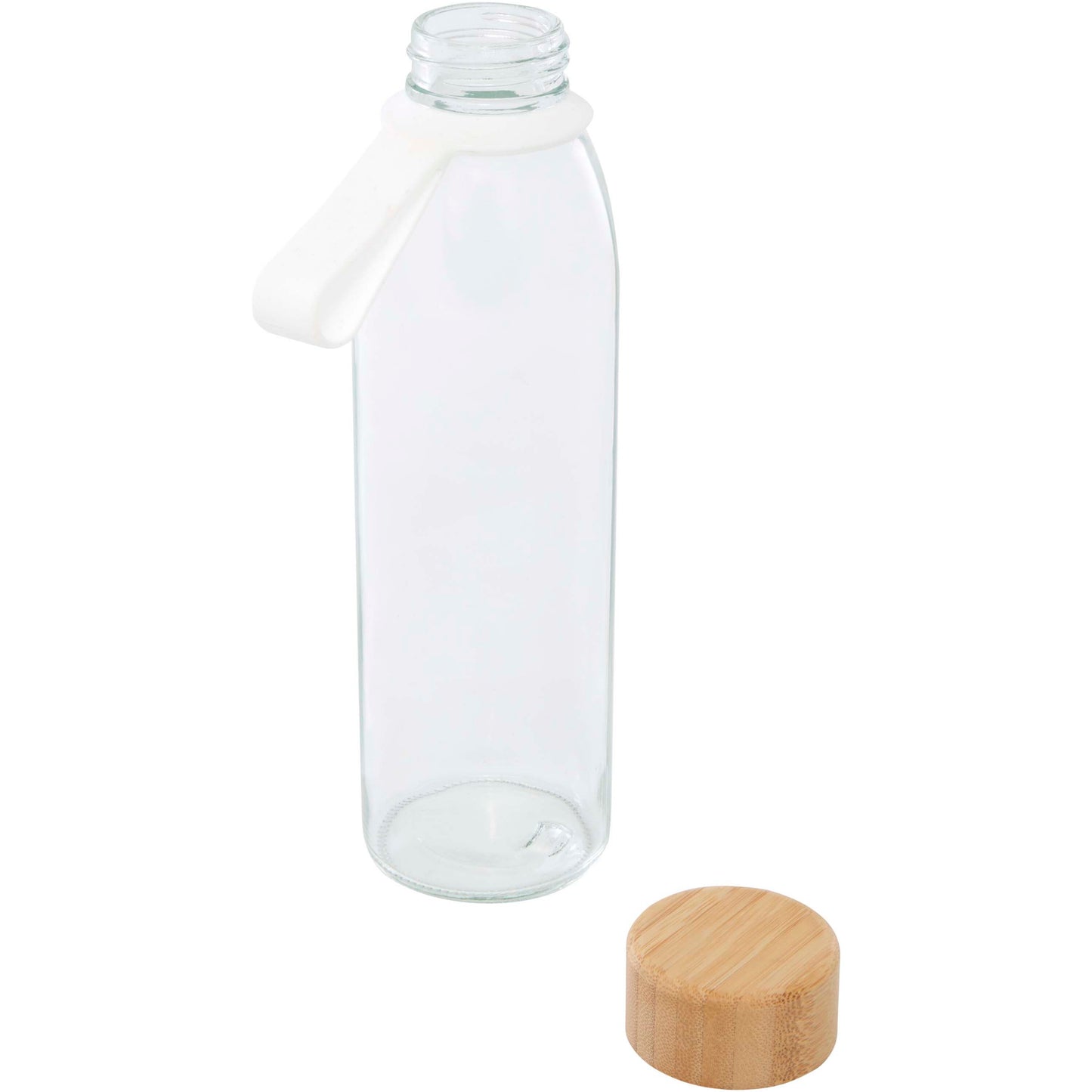 Porto 500 ml vattenflaska av glas med silikonhandtag och bambulock