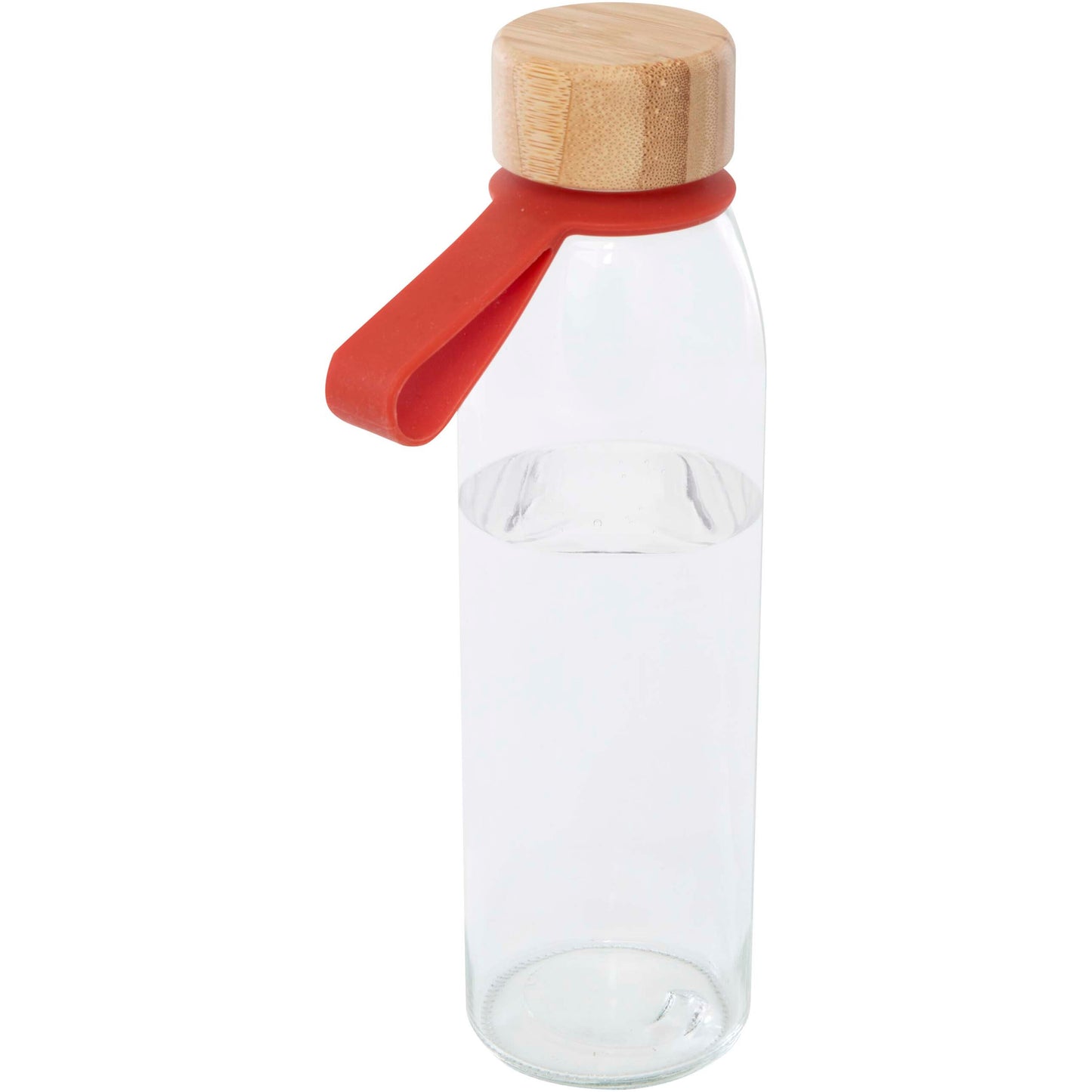 Porto 500 ml vattenflaska av glas med silikonhandtag och bambulock