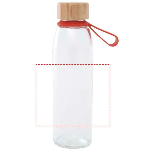 Porto 500 ml vattenflaska av glas med silikonhandtag och bambulock