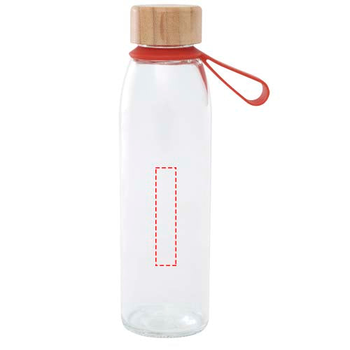 Porto 500 ml vattenflaska av glas med silikonhandtag och bambulock