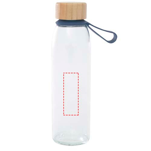 Porto 500 ml vattenflaska av glas med silikonhandtag och bambulock