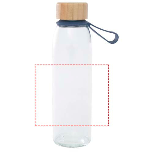 Porto 500 ml vattenflaska av glas med silikonhandtag och bambulock