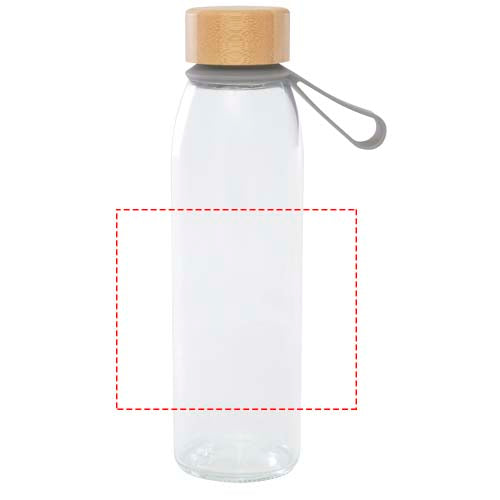 Porto 500 ml vattenflaska av glas med silikonhandtag och bambulock