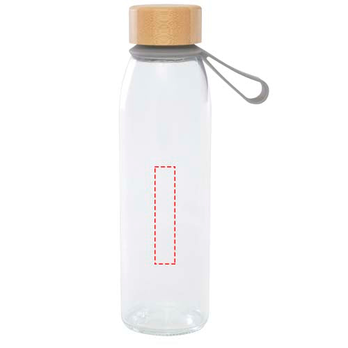 Porto 500 ml vattenflaska av glas med silikonhandtag och bambulock