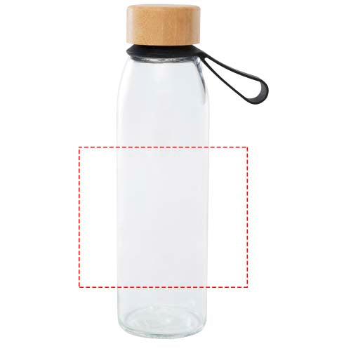 Porto 500 ml vattenflaska av glas med silikonhandtag och bambulock