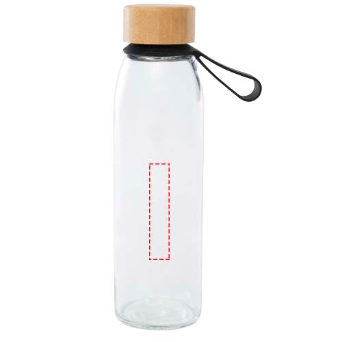 Porto 500 ml vattenflaska av glas med silikonhandtag och bambulock