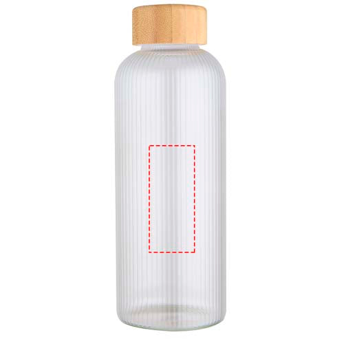 Mirage 650 ml enkelväggig flaska i borosilikatglas med lock i bambu