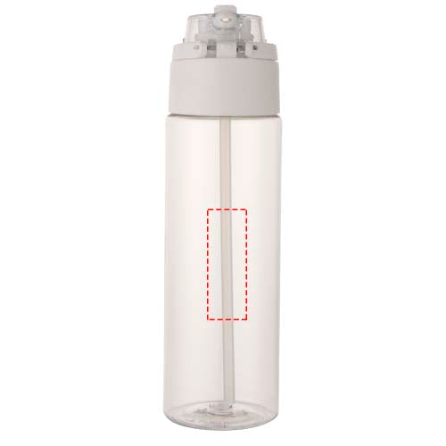 Theron 700 ml vattenflaska i återvunnen plast från RCS med lock med dubbla funktioner och utfällbart sugrör
