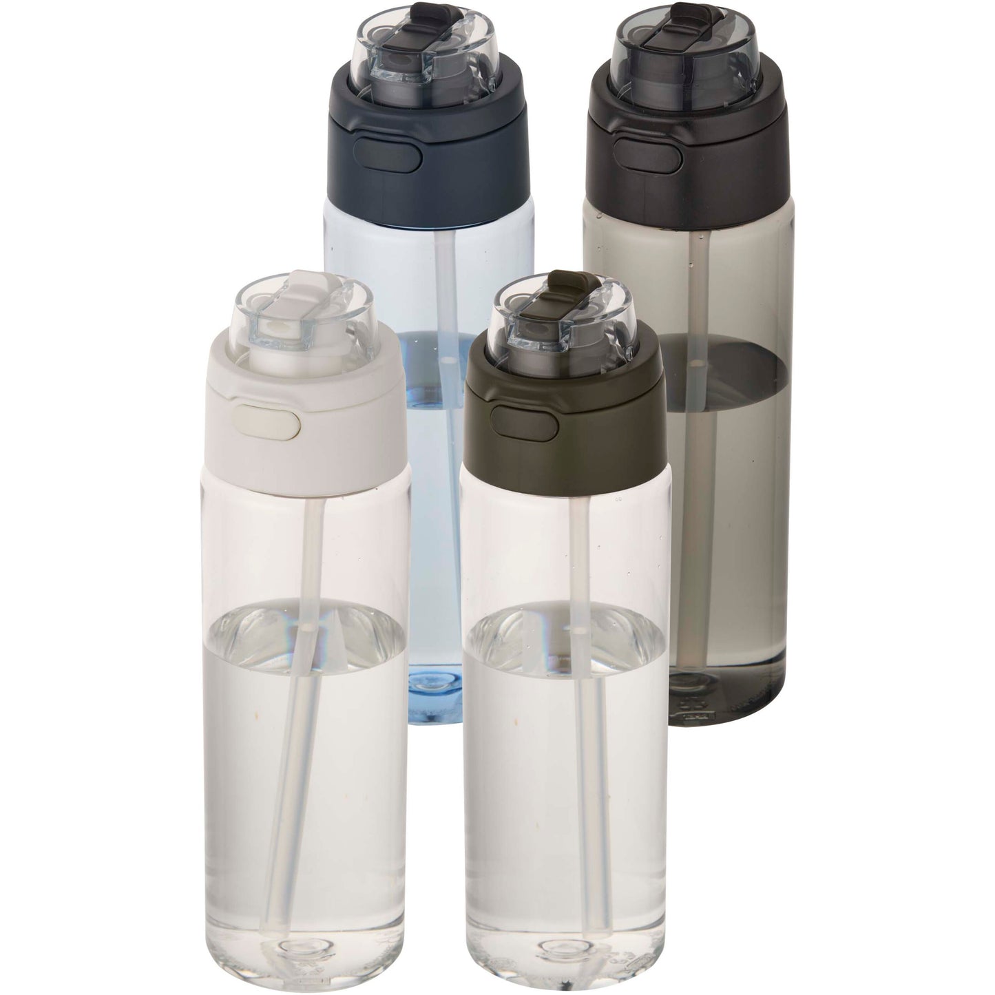 Theron 700 ml vattenflaska i återvunnen plast från RCS med lock med dubbla funktioner och utfällbart sugrör