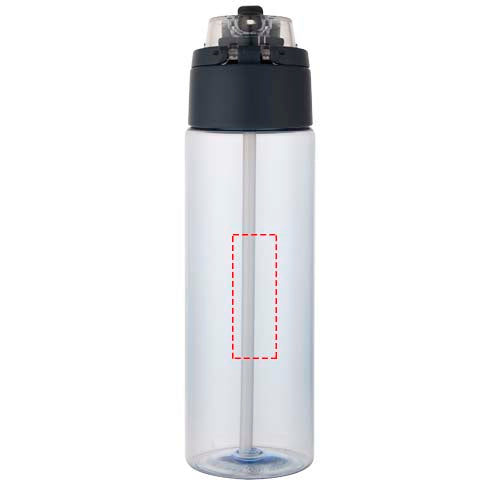Theron 700 ml vattenflaska i återvunnen plast från RCS med lock med dubbla funktioner och utfällbart sugrör