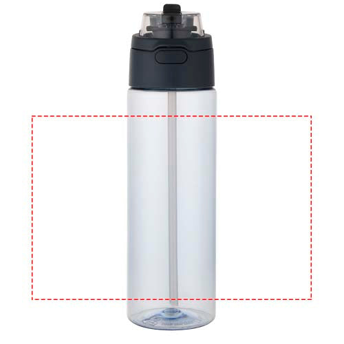 Theron 700 ml vattenflaska i återvunnen plast från RCS med lock med dubbla funktioner och utfällbart sugrör
