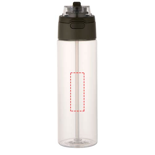 Theron 700 ml vattenflaska i återvunnen plast från RCS med lock med dubbla funktioner och utfällbart sugrör