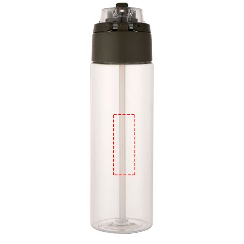 Theron 700 ml vattenflaska i återvunnen plast från RCS med lock med dubbla funktioner och utfällbart sugrör