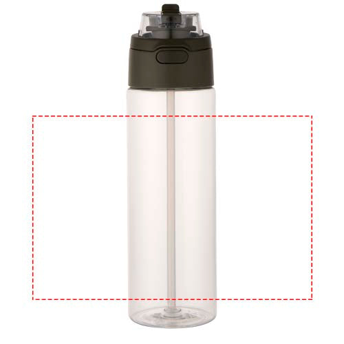 Theron 700 ml vattenflaska i återvunnen plast från RCS med lock med dubbla funktioner och utfällbart sugrör