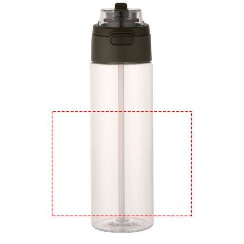 Theron 700 ml vattenflaska i återvunnen plast från RCS med lock med dubbla funktioner och utfällbart sugrör